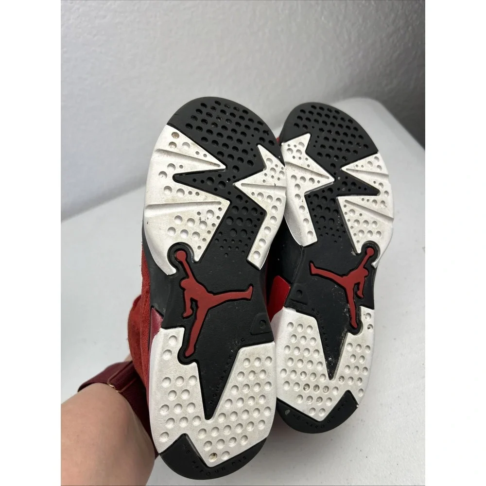 Jordan 6 Retro TD Kids Toddler Red Suede High Top Sneaker Lace Up 12C DV3605-600